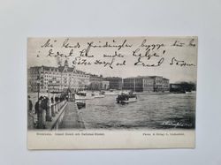 Vykort Stockholm. Grand Hotell och National-Muséet, 1904
