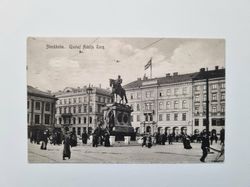 Vykort Stockholm. Gustaf Adolfs Torg 1917