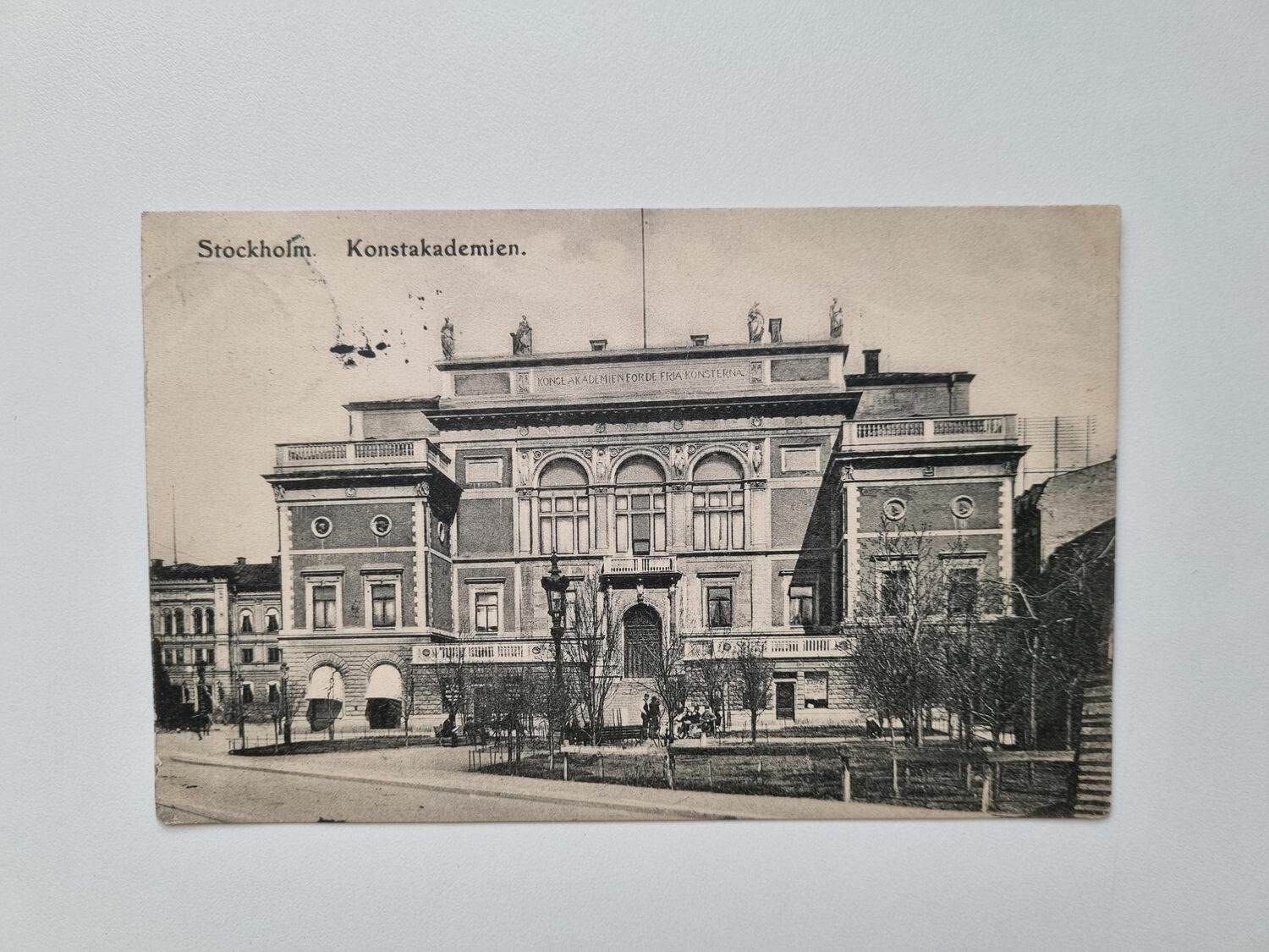 Vykort Stockholm. Konstakademien, 1907