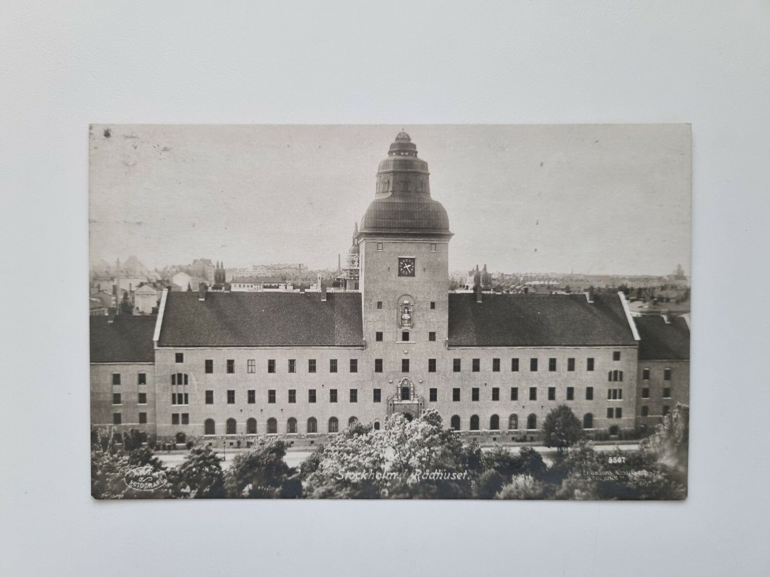 Vykort Stockholm. Rådhuset, 1919