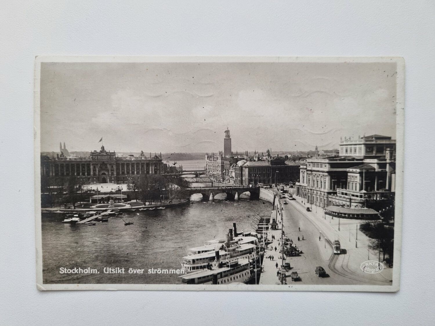 Vykort Stockholm. Utsikt över strömmen 1930