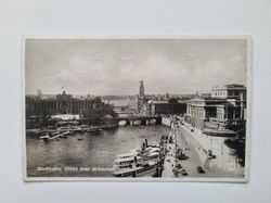 Vykort Stockholm. Utsikt över strömmen 1930