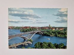 Vykort Stockholm. Utsikt över Västerbron mot Söder