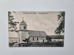 Vykort Strengsereds kyrka. Västergötland