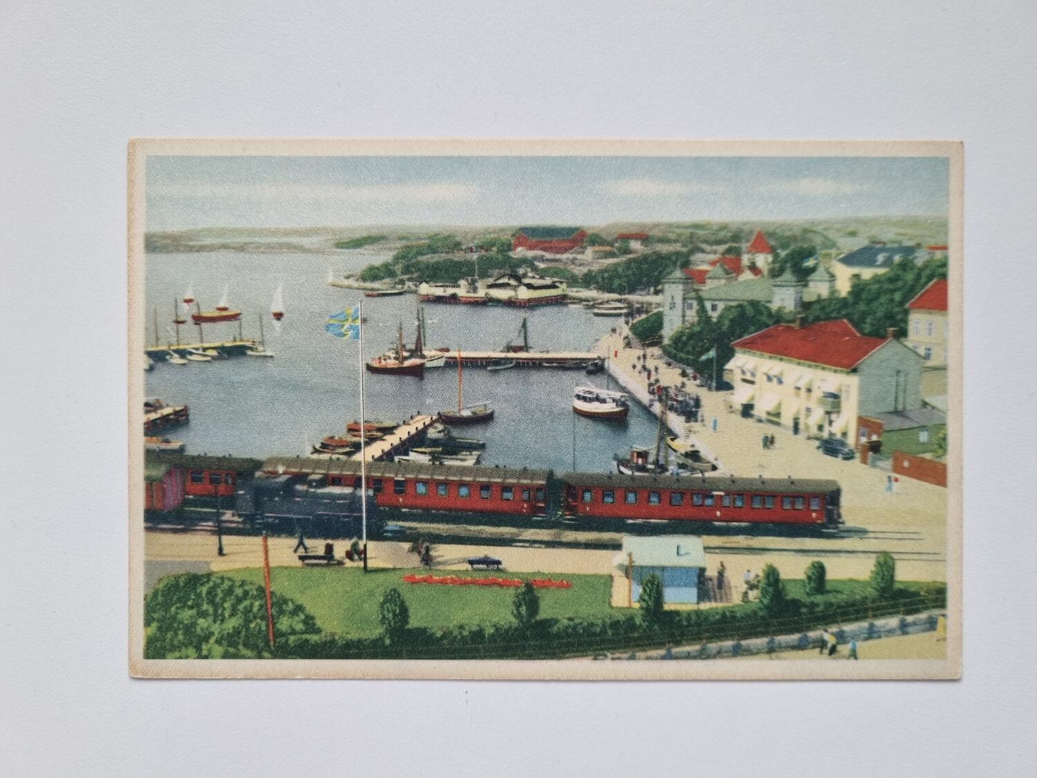 Vykort Strömstad  Södra Hamnen med tåg