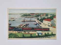 Vykort Strömstad  Södra Hamnen med tåg