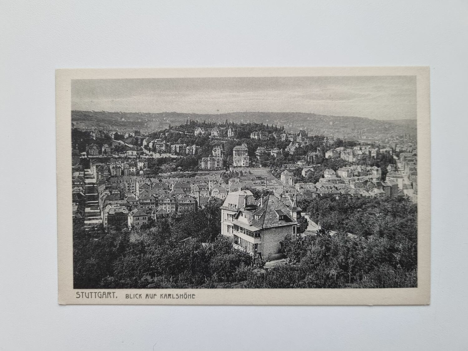 Vykort STUTTGART. BLICK AUF KARLSHÖHE