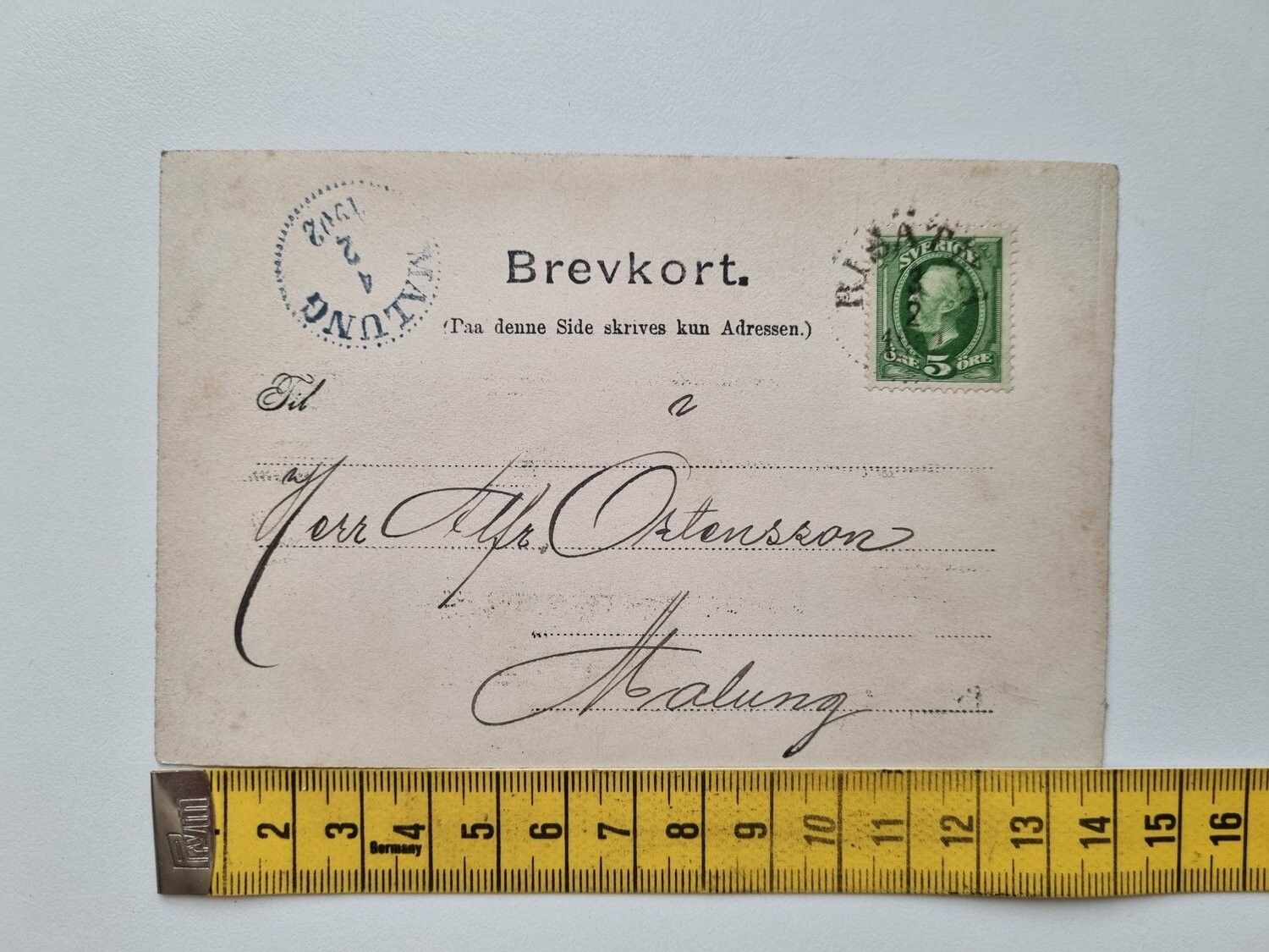 Vykort stämplat Malung 1902