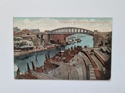 Vykort Sunderland Bridge and Lambton Coal Drops, 1908