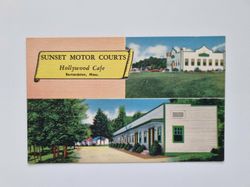 Vykort SUNSET MOTOR COURTS Hollywood Cafe Bernardston, Mass