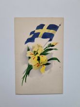 Vykort Svensk flagga, tidigt 1900-tal