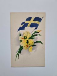 Vykort Svensk flagga, tidigt 1900-tal