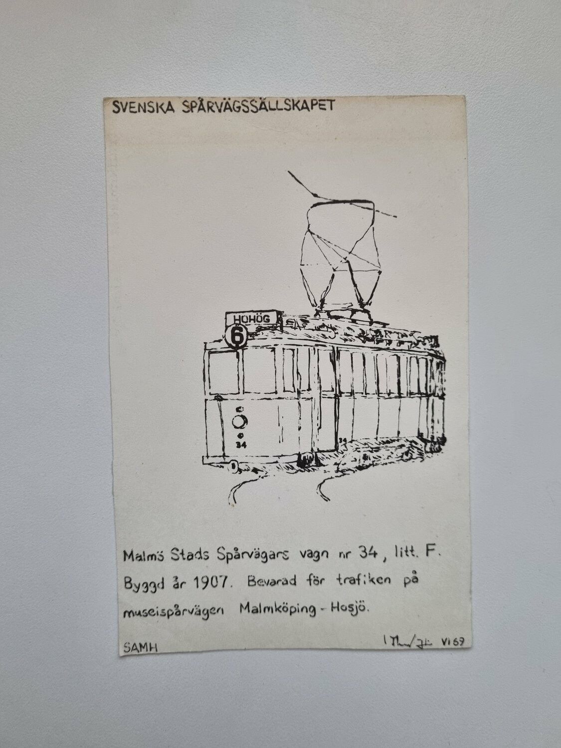 Vykort SVENSKA SPÅRVÄGSSÄLLSKAPET