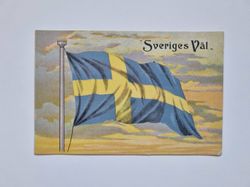 Vykort Sverigeflagga "Sveriges Väl"