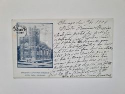 Vykort SWEDISH LUTHERAN CHURCH HYDE PARK, CHICAGO, 1906