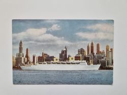 Vykort SWEDISH AMERICAN LINE GOTHENBURG DIRECT NEW YORK