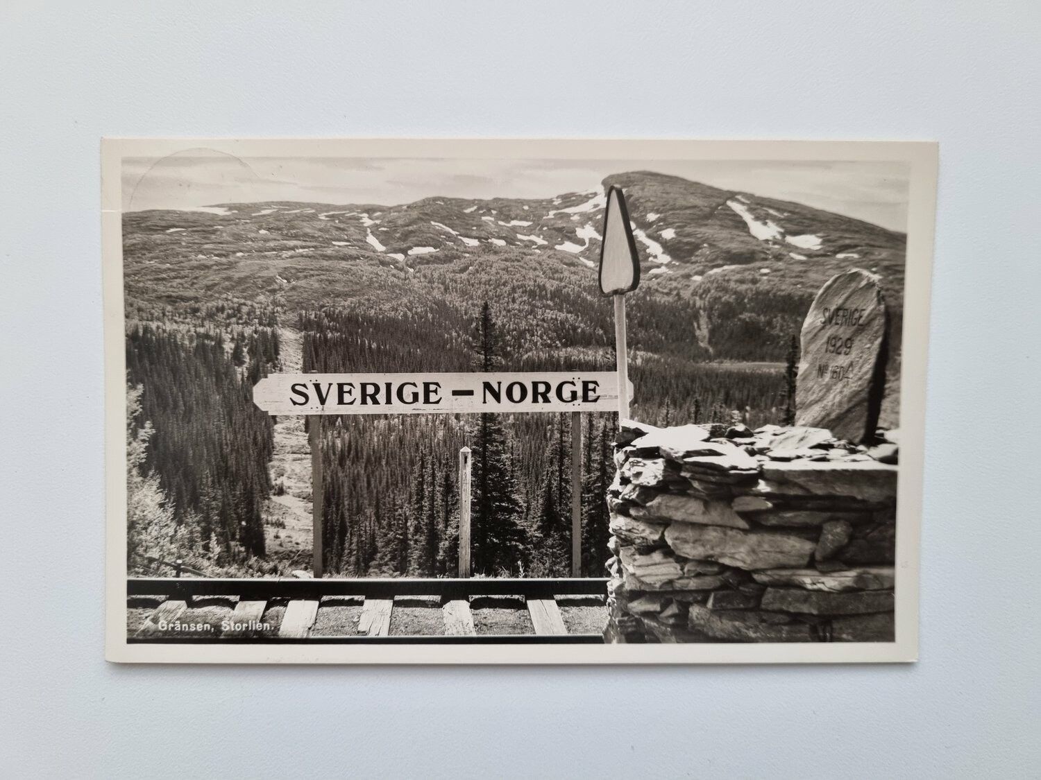 Vykort SVERIGE-NORGE, Gränsen, Storlien