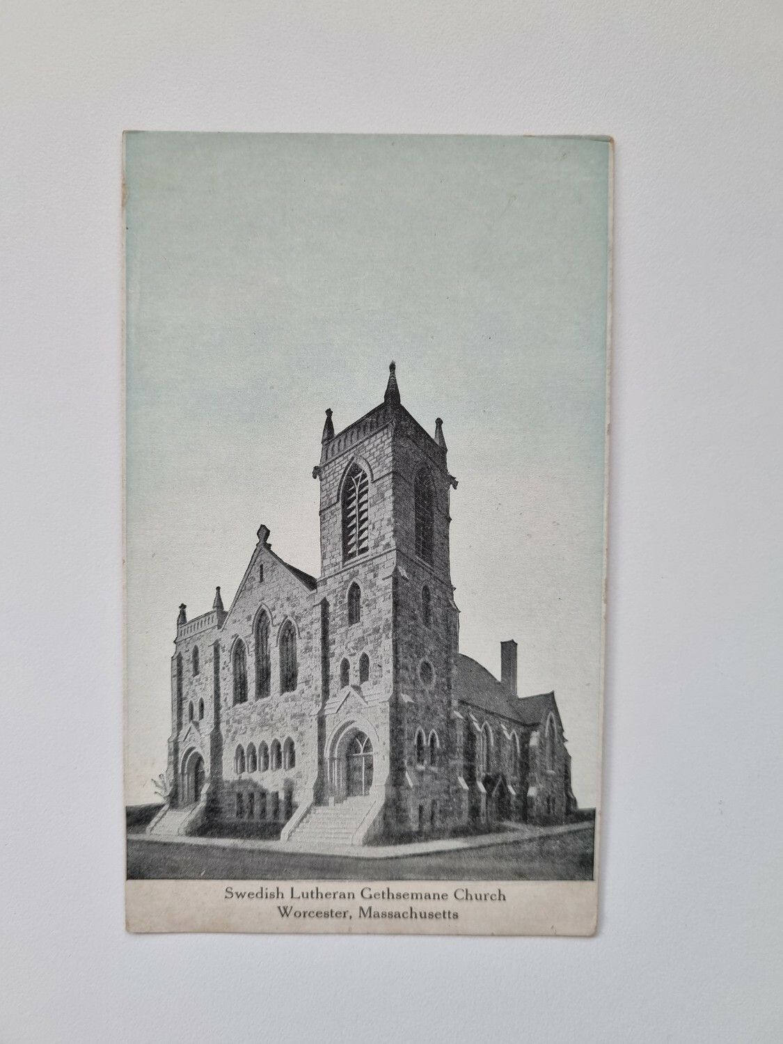 Vykort Swedish Lutheran Gethsemane Church Worcester, Massachusetts