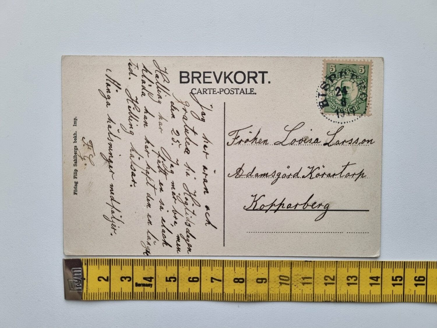 Vykort Säter Kungsgården med Drottning Kristinas ek. 1914?