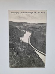 Vykort Söderköping. Ramundersberget och Göta Kanal, 1908