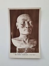 Vykort Tête d'homme Calcaire peint Ancien Empire