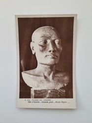 Vykort Tête d'homme Calcaire peint Ancien Empire