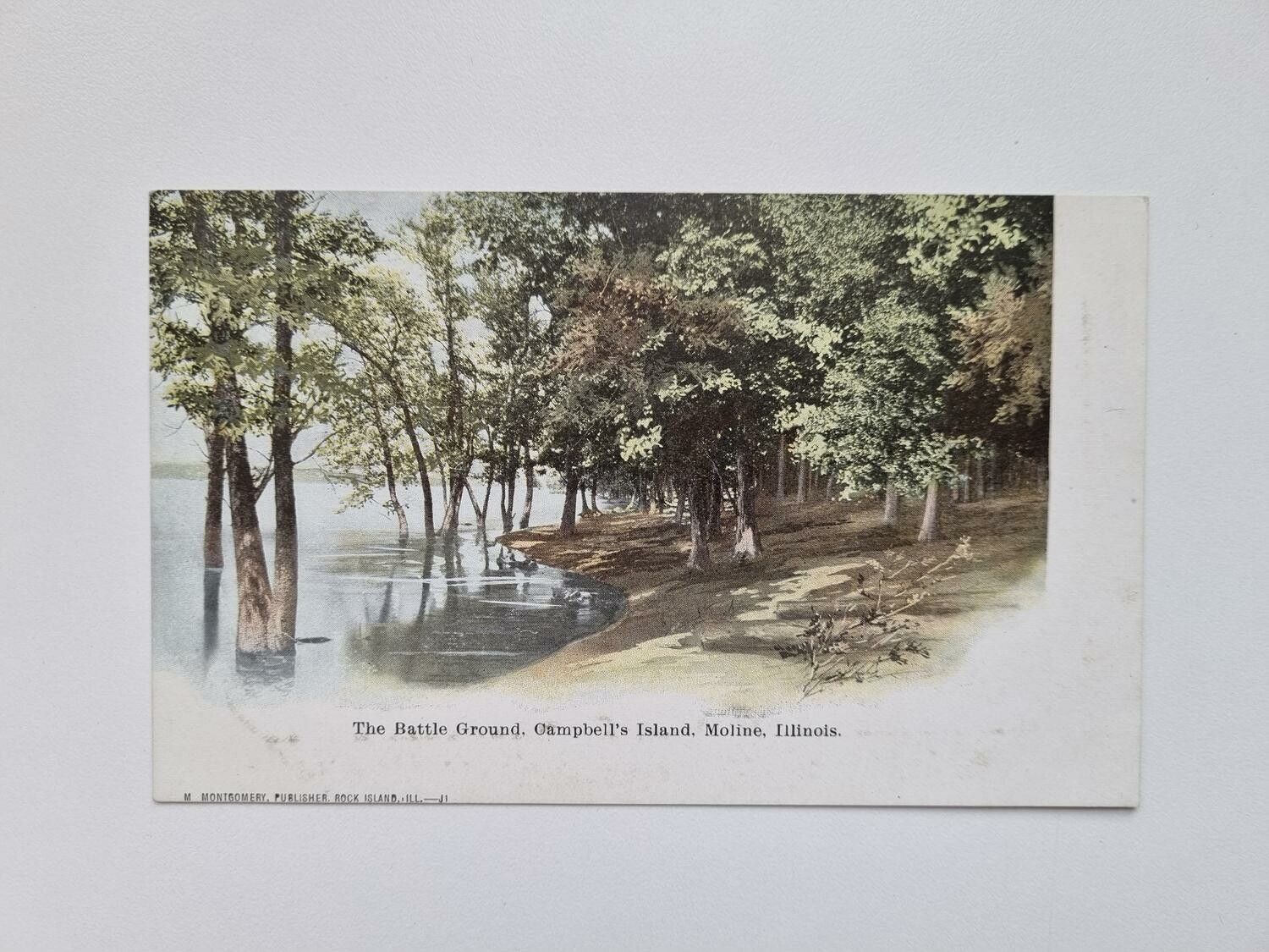 Vykort The Battle Ground. Campbell's Island. Moline, Illinois.