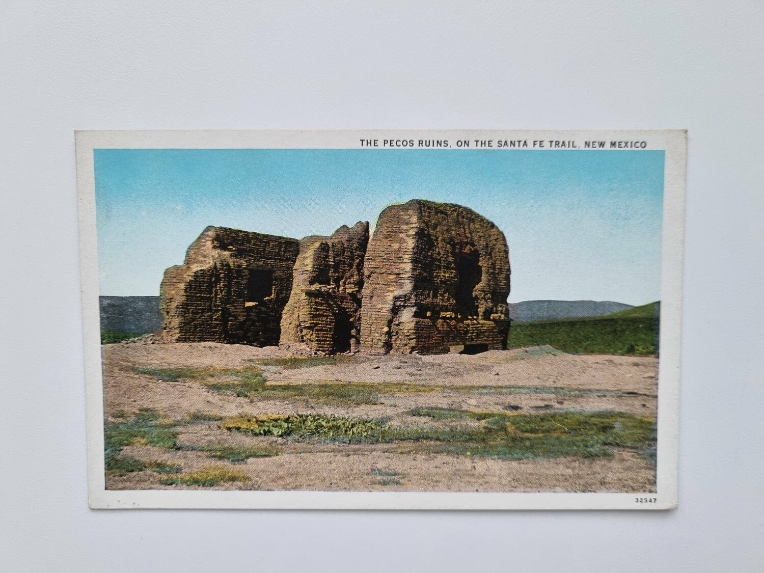 Vykort THE PECOS RUINS. ON THE SANTA FE TRAIL
