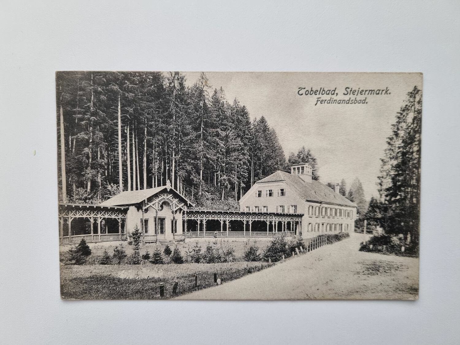 Vykort Tobelbad, Steiermark. Ferdinand Bad, 1919