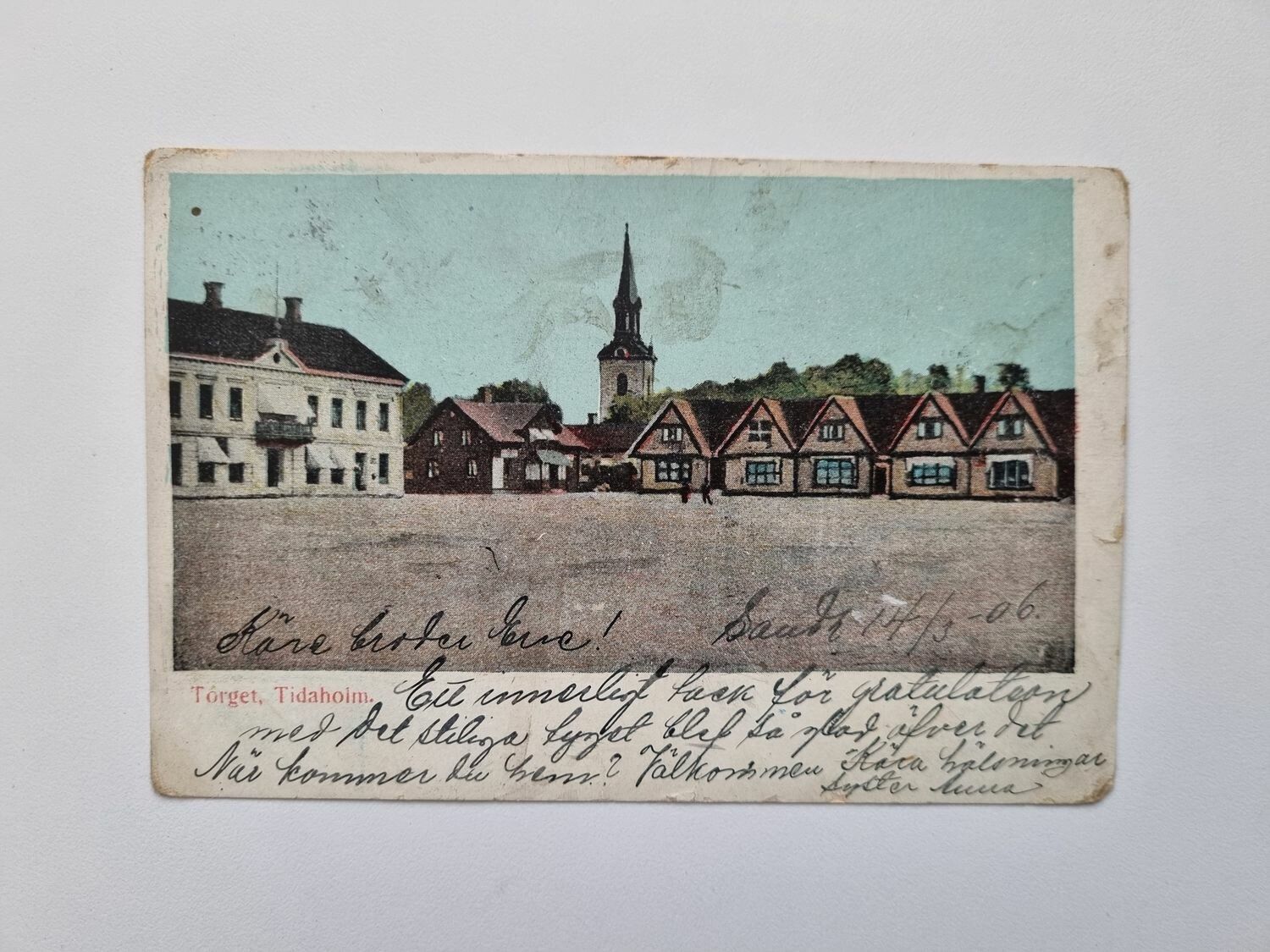 Vykort Torget, Tidaholm, 1906
