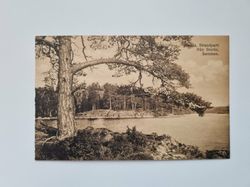 Vykort Tranås, Strandparti från Storön, Sommen