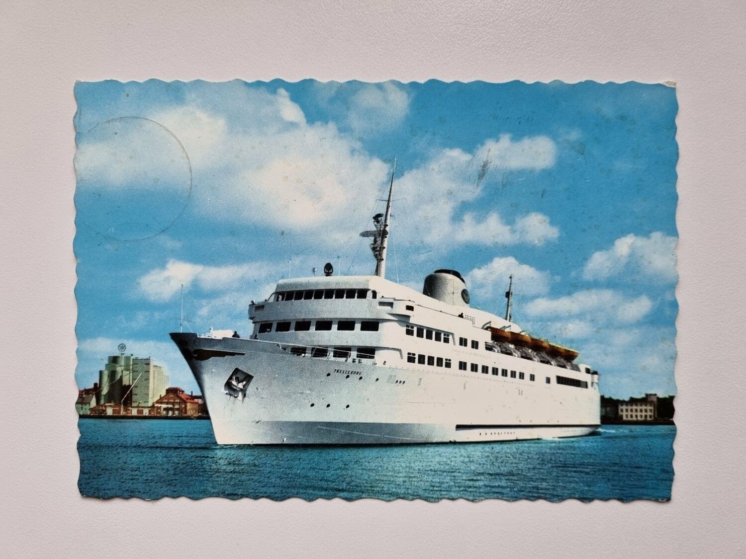 Vykort Trelleborg. Tågfärjan "Trelleborg"