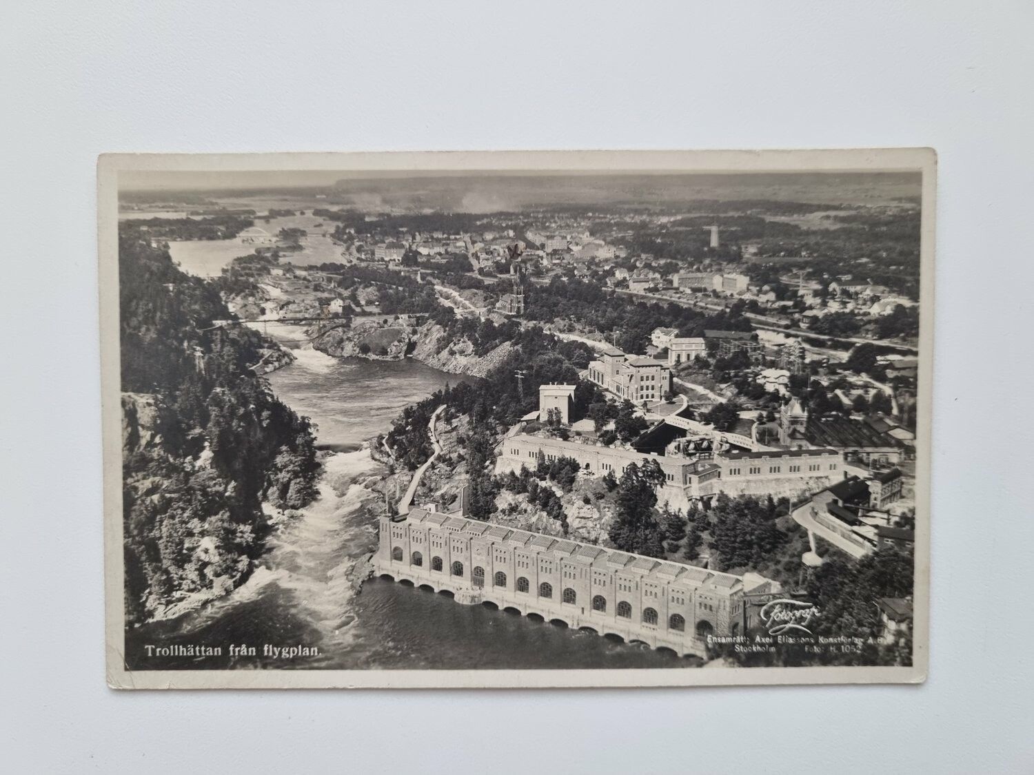 Vykort Trollhättan från flygplan