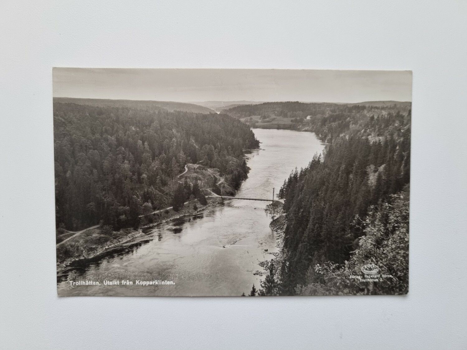 Vykort Trollhättan, Utsikt från Kopparklinten