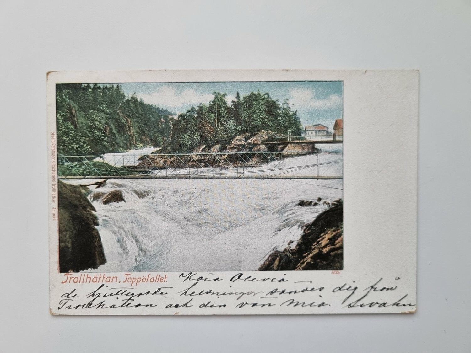 Vykort Trollhättan, Toppöfallet, 1901