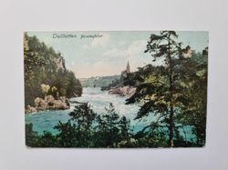 Vykort Trollhättan. Helvetesfallet, 1912