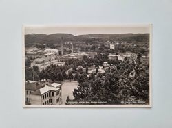 Vykort Uddevalla. Utsikt över Margaretaparken, 1944