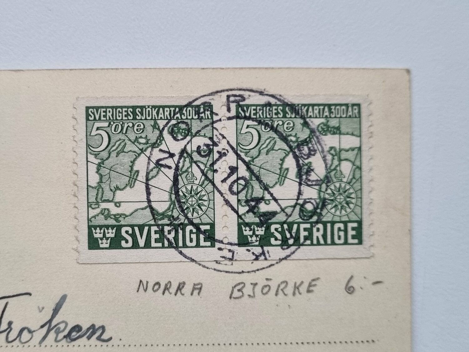 Vykort Uddevalla. Karl X Gustafs staty,