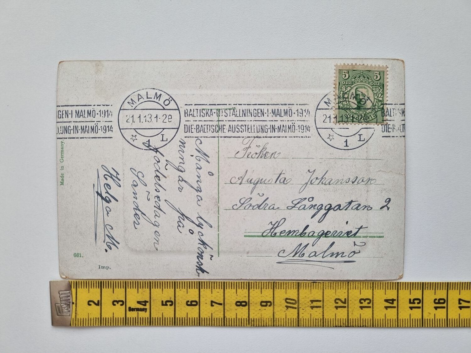 Vykort Uppklädda barn 1913