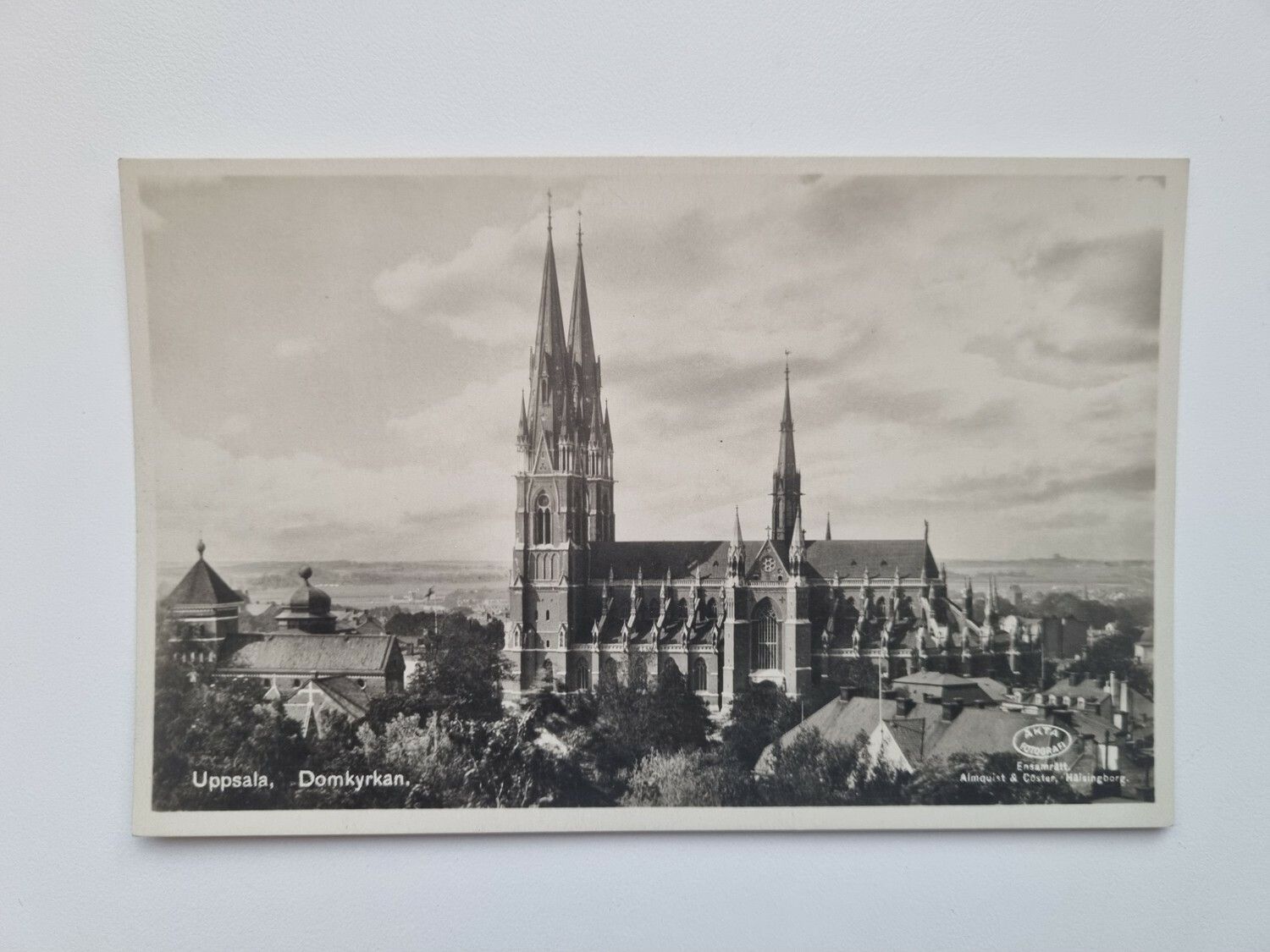 Vykort Uppsala, Domkyrkan.