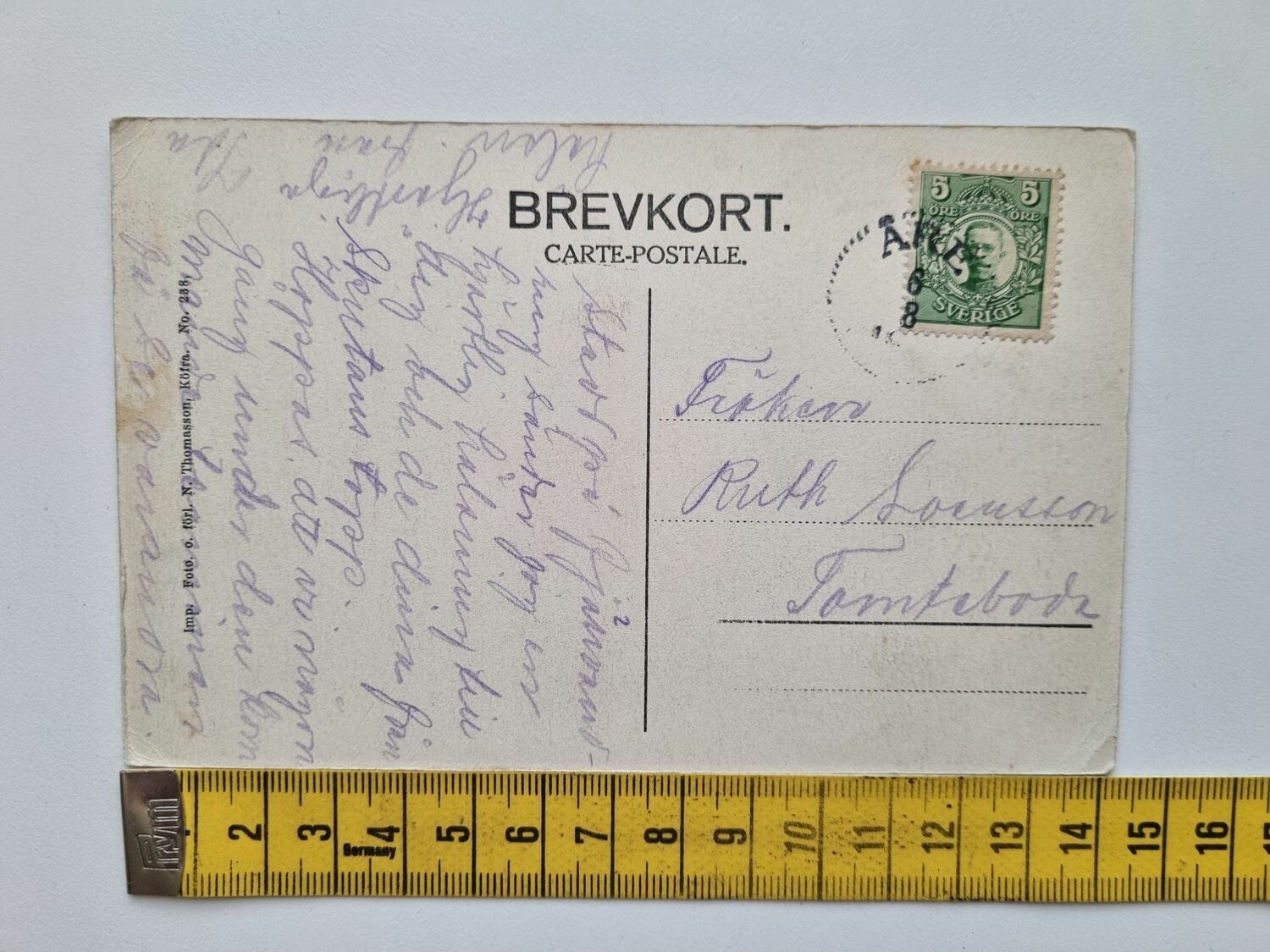 Vykort Vandrare på På Åreskutans topp 1911