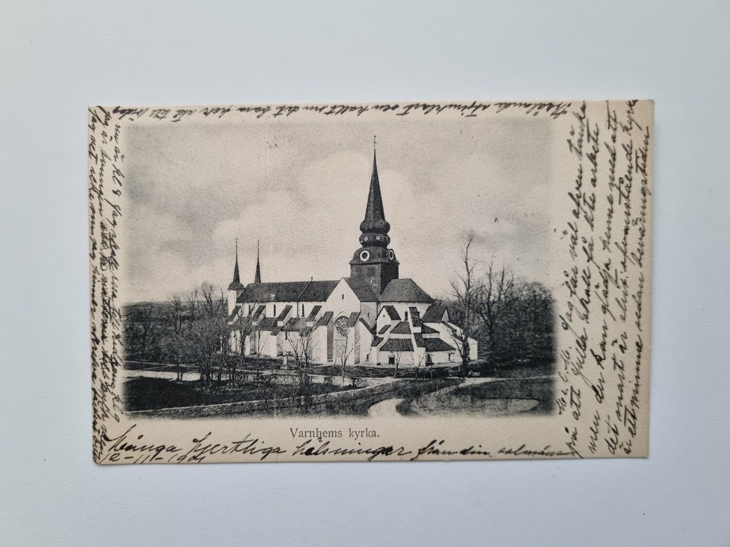 Vykort Varnhems kyrka, 1901