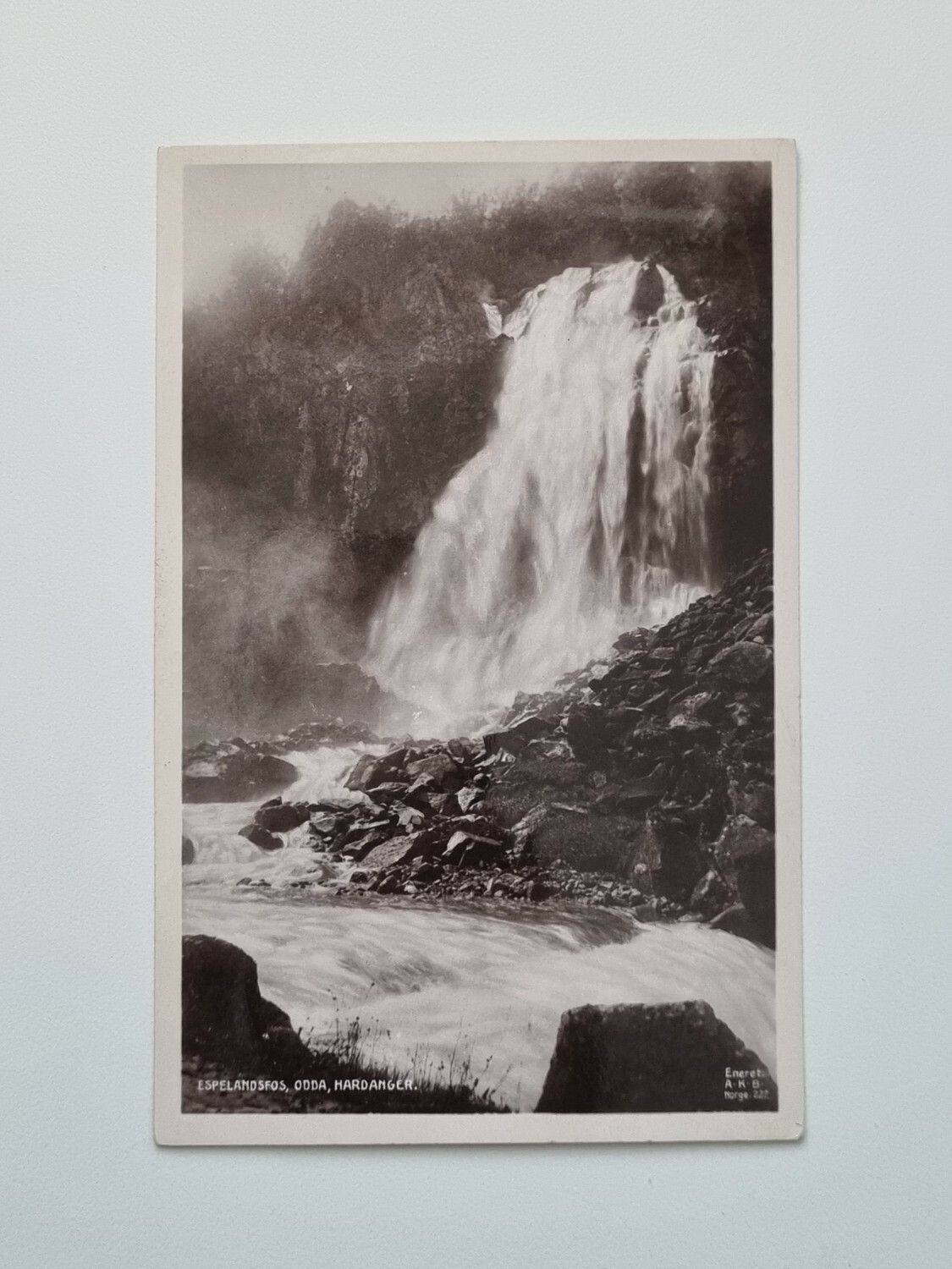 Vykort Vattenfall, Espeland Falls