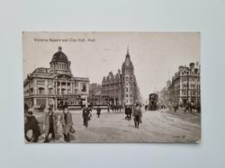 Vykort Victoria Square and City Hall, Hull, 1920
