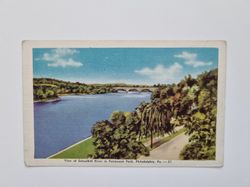 Vykort View of Schuylkill River in Fairmount Park