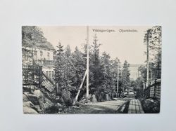 Vykort Vikingavägen. Djursholm 1908