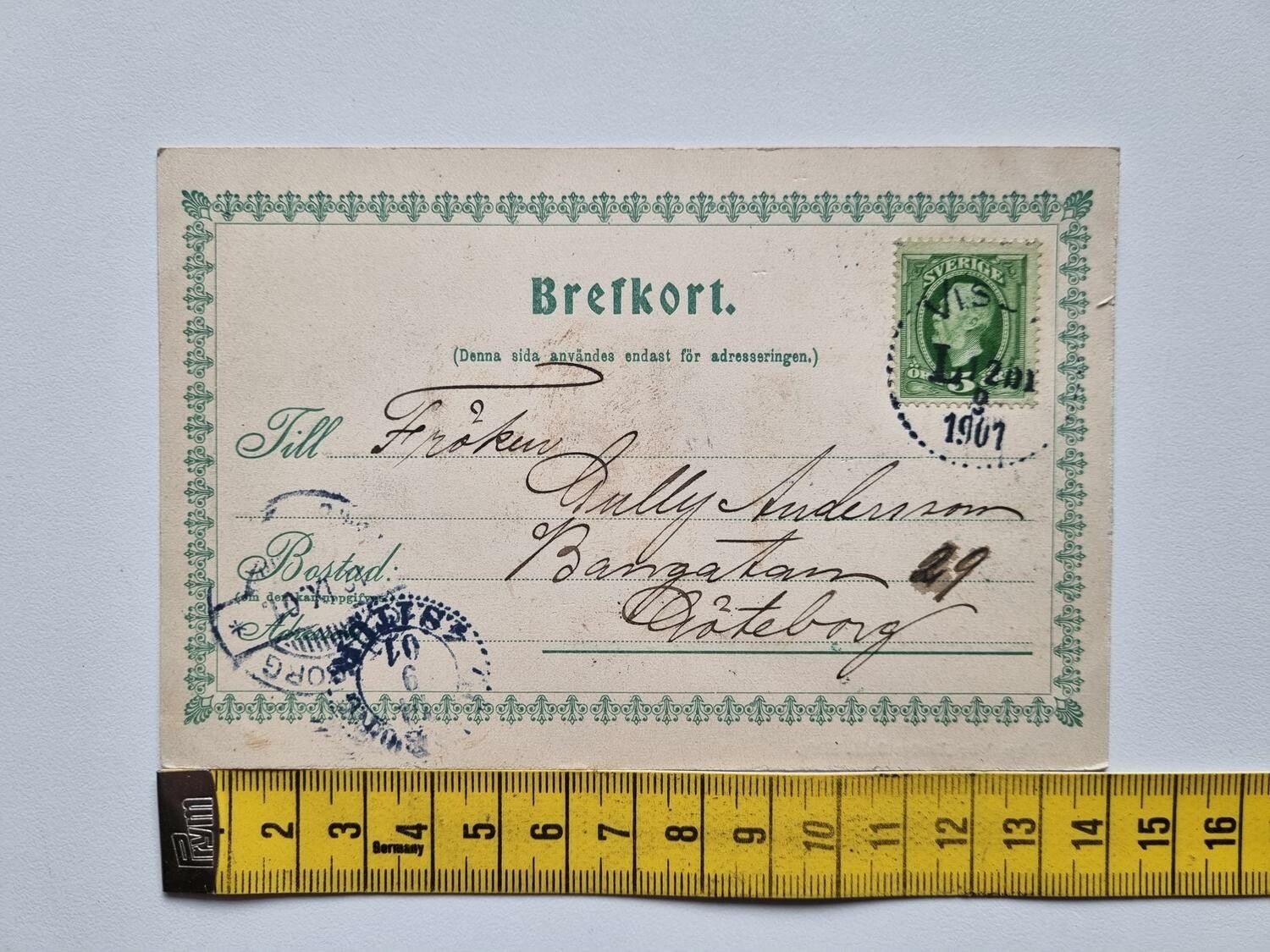 Vykort Wisby: Parti af S:t Nicolaus och Ringmuren, 1901