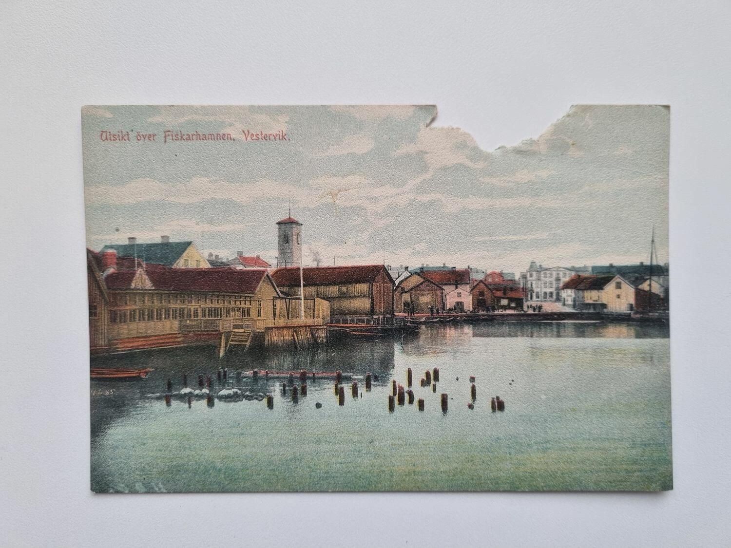 Vykort Västervik, Fiskarhamnen