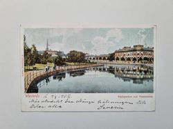 Vykort Westerås Stadsparken och Vestmannia 1902