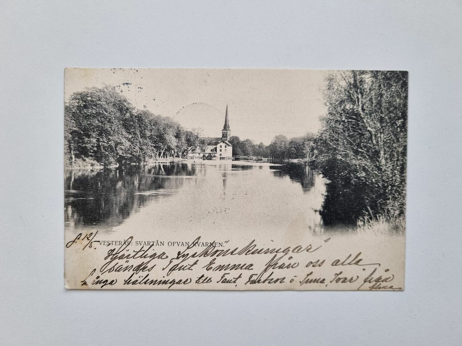 Vykort Vesterås Svartån Ofvan Kvarnen, 1903